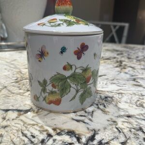 Elegant Floral and Butterfly Decor Jar